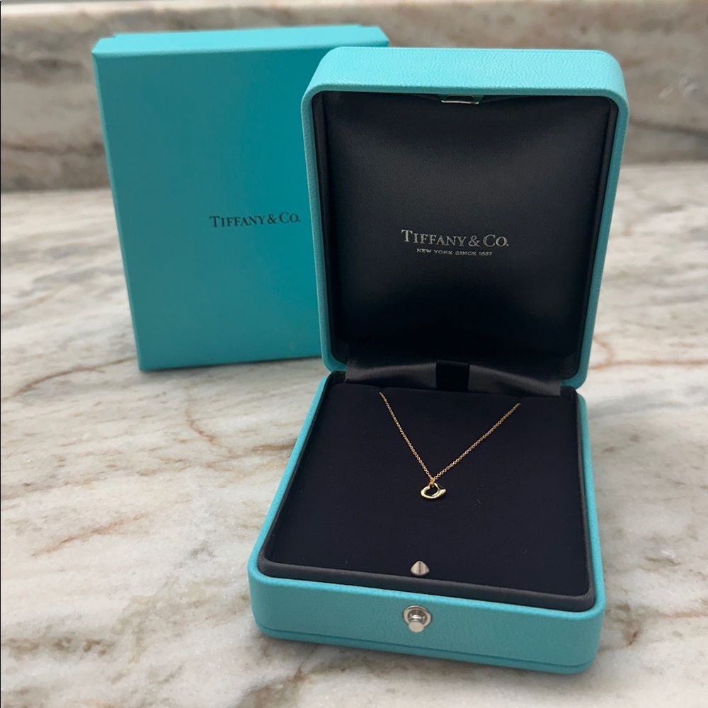 Tiffany & Co. Turquoise Gold heart necklace with Gift Box